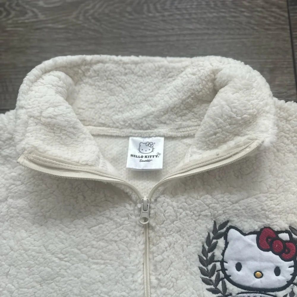 Hello Kitty White half zip pullover Sweater/ woman’s XL - Picture 6 of 13